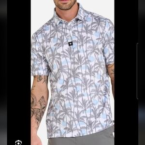 Bad Birdie Men's Golf Polo Size XL Leisurely Palm Tree Print